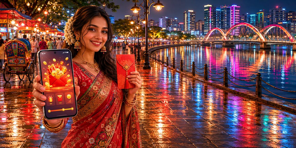ঢাকার নাইট মার্কেটে রেড এনভেলপ বোনাস উৎসব